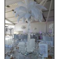Décoration réception mariage - Domaine des moures - Centre de table plumes